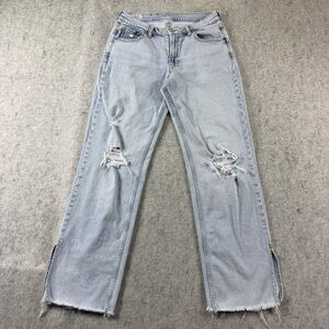 GAP ’90s Loose Mid Rise Distressed Jeans Split Hem – Size 28 (6R)
